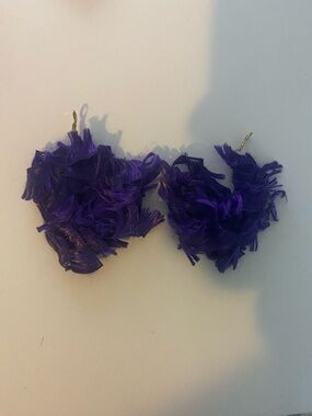 Vibrant Purple Fringe Drop Earrings for Women